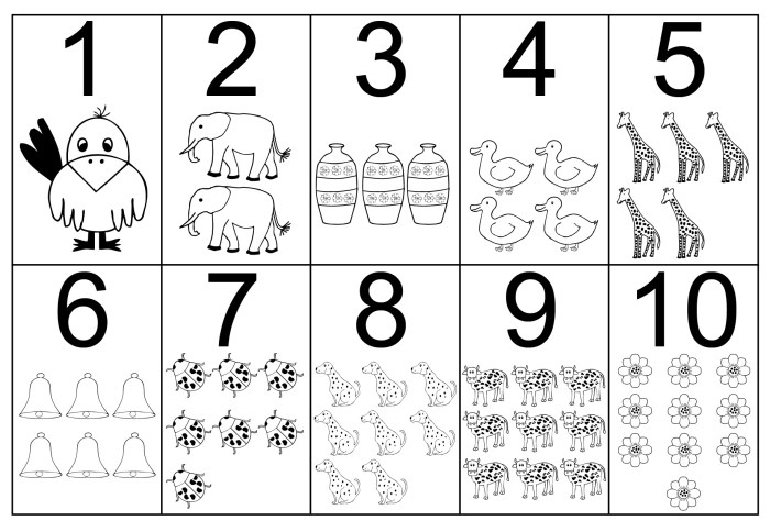 Number coloring book pages